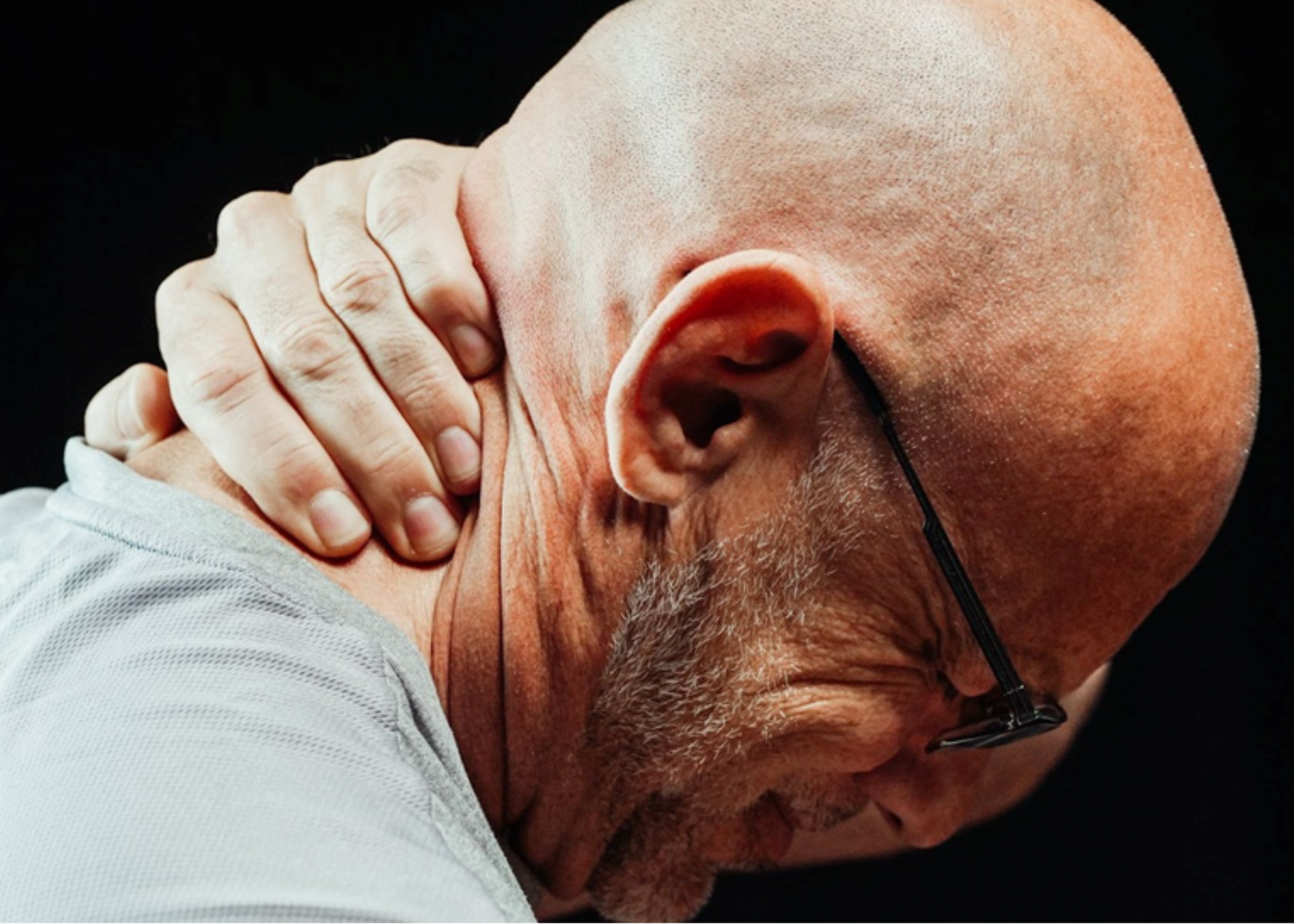 man with neck pain